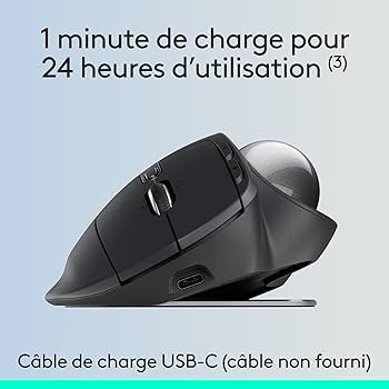 Logitech MX Ergo S Trackball – Souris Ergonomique Sans Fil Avancée