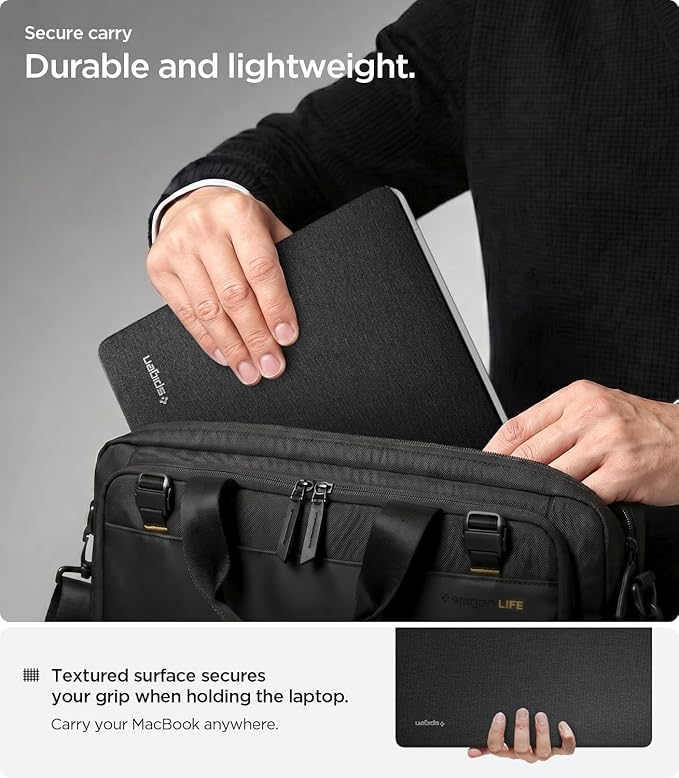 Spigen Urban Fit Coque Compatible avec Macbook Pro 14 Pouces 2023 2021, M3 / M3 Pro / M3 Max (2023) / M2 Pro / M2 Max / M1 Pro / M1 Max - Noir