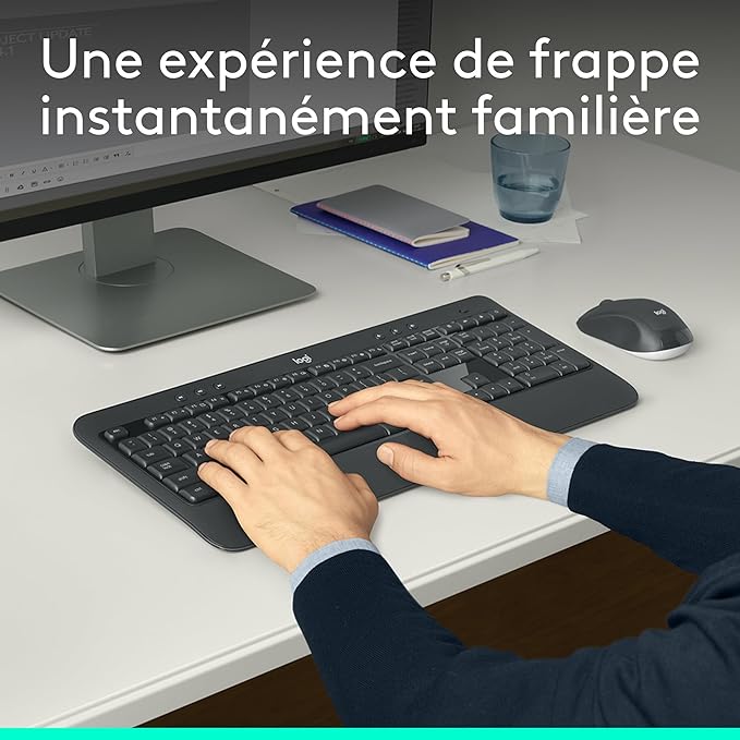 Logitech MK540 Combo Clavier Souris sans Fil Windows, Clavier AZERTY Français - Noir