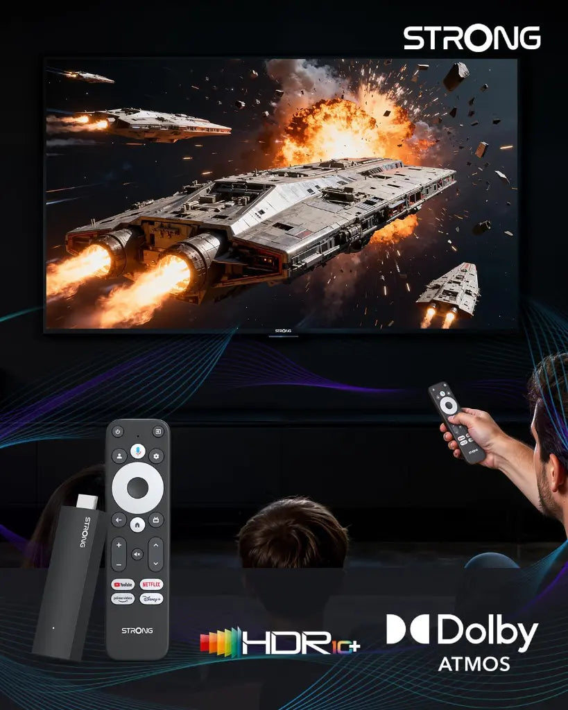 STRONG Leap-UNA Stick De Streaming Box Android TV, Wi-FI, Chromecast Intégré, Box TV Android 11