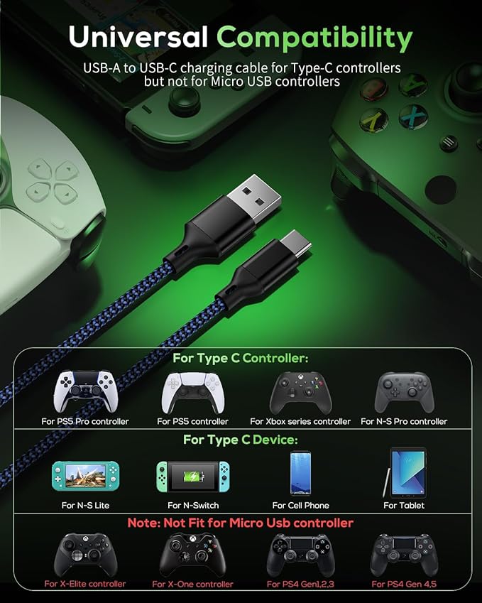 CABLE CABLE DE CHARGEMENT PS5 - XBOX ONE - SWITCH