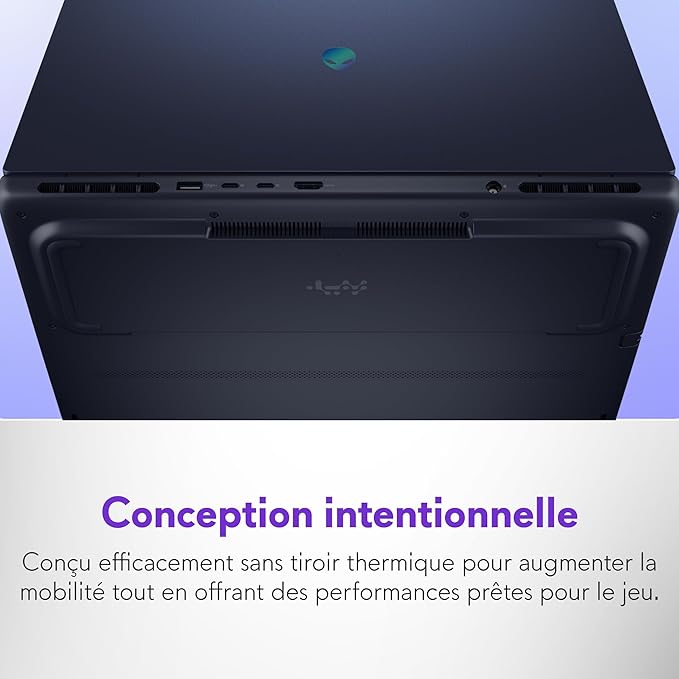 Alienware 16 Aurora PC Portable Gaming AC16250 16" WQXGA écran 120Hz 100% sRGB, Intel Core 7 240H Series 2, NVIDIA GeForce RTX 5060, 16GB RAM, 1TB SSD, Win 11 Home, Clavier rétroéclairé Blanc AZERTY