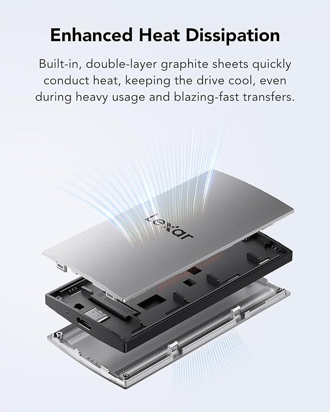 Lexar ES3 SSD Externe 2To, USB3.2 Gen2 Portable SSD