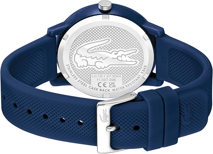 Lacoste Montre Analogique à Quartz pour Homme avec Bracelet en Silicone Bleu Marine