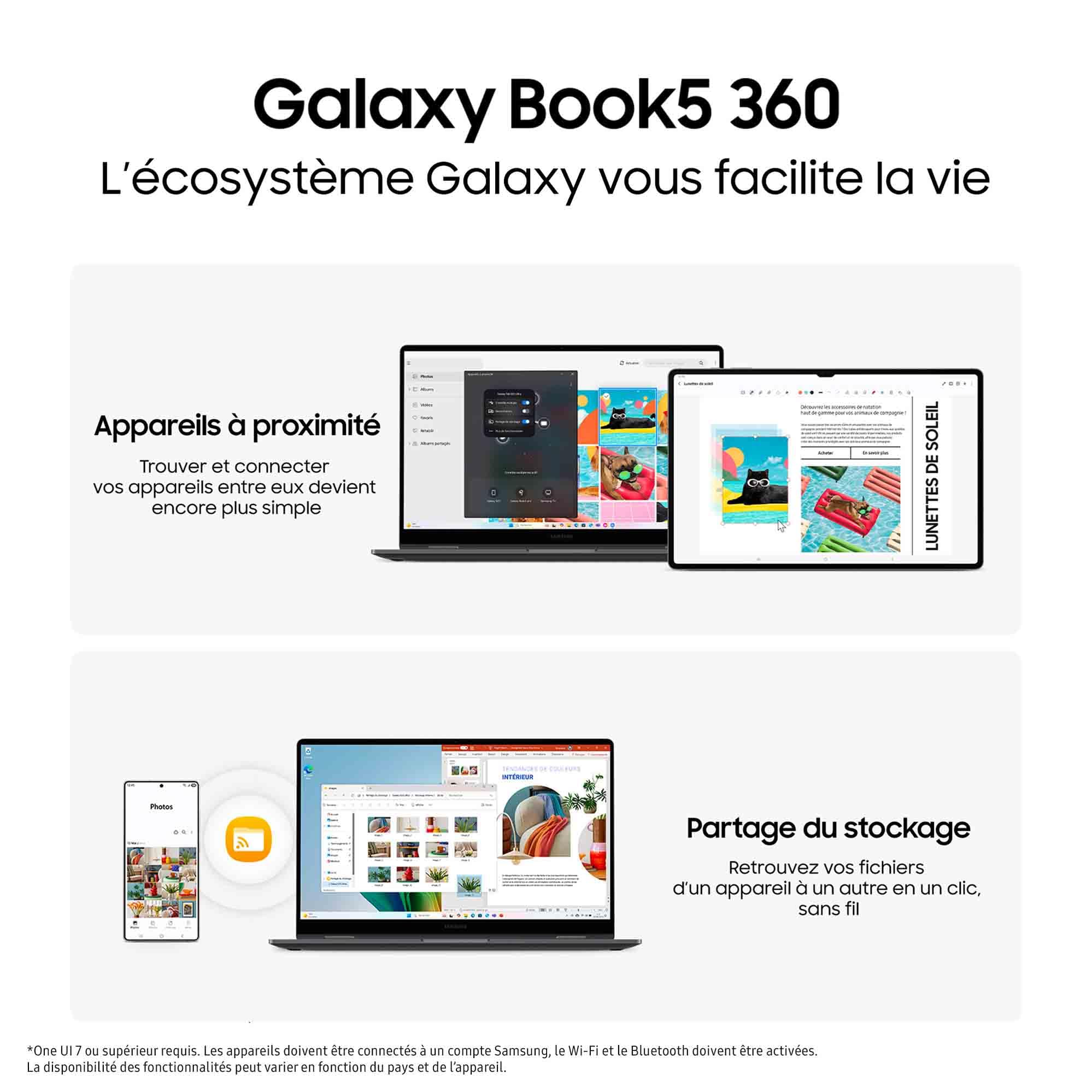 Samsung Galaxy Book5 360 15.6"- 16Go RAM -Stockage 512Go - Anthracite