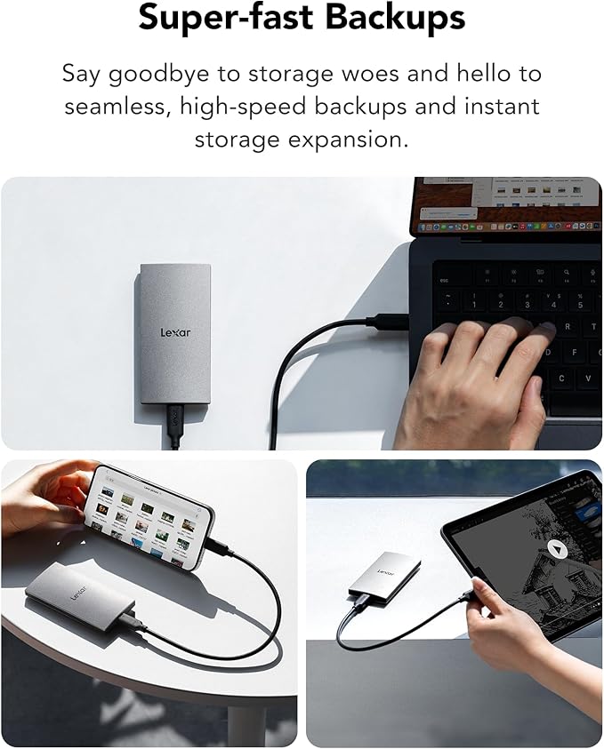 Lexar ES3 SSD Externe 2To, USB3.2 Gen2 Portable SSD