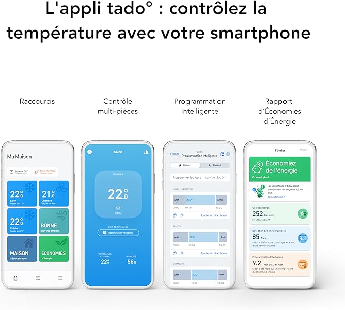 tado° Contrôle Connecté et Intelligent de la Climatisation V3+ et de la pompe à chaleur via Wi-Fi avec Support