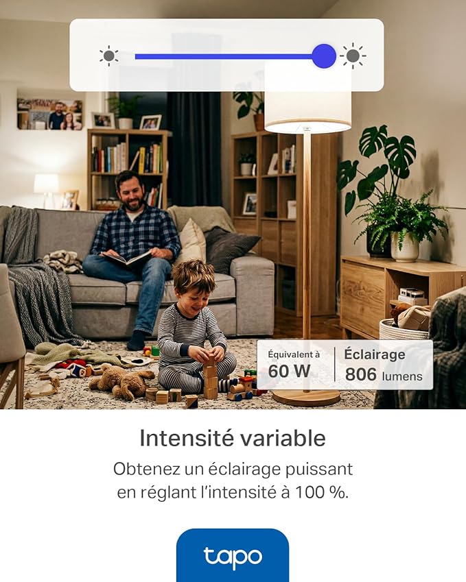 Tapo Ampoule intelligente L535E Matter E27,  (8,6 W ) 1055Lm compatible avec Alexa et Google