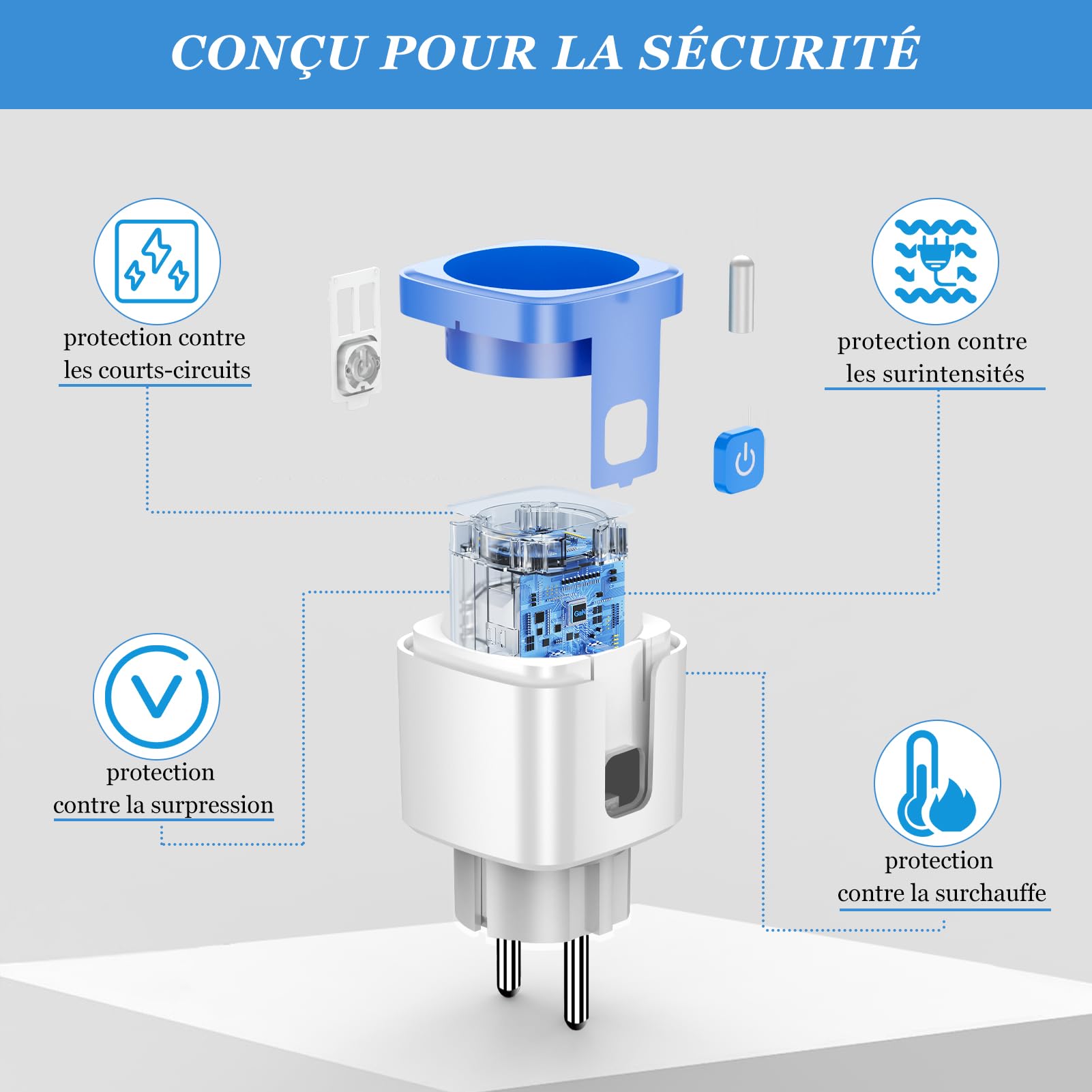 SURFOU Prise Connectée WiFi Intelligente Type E