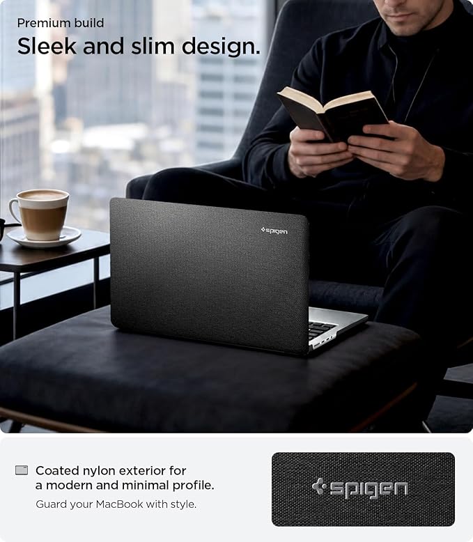 Spigen Urban Fit Coque Compatible avec Macbook Pro 14 Pouces 2023 2021, M3 / M3 Pro / M3 Max (2023) / M2 Pro / M2 Max / M1 Pro / M1 Max - Noir