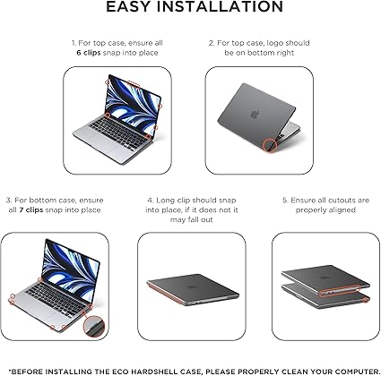 SATECHI coque Rigide Eco Compatible avec Macbook Air (M2, 2022) Modèle A2681