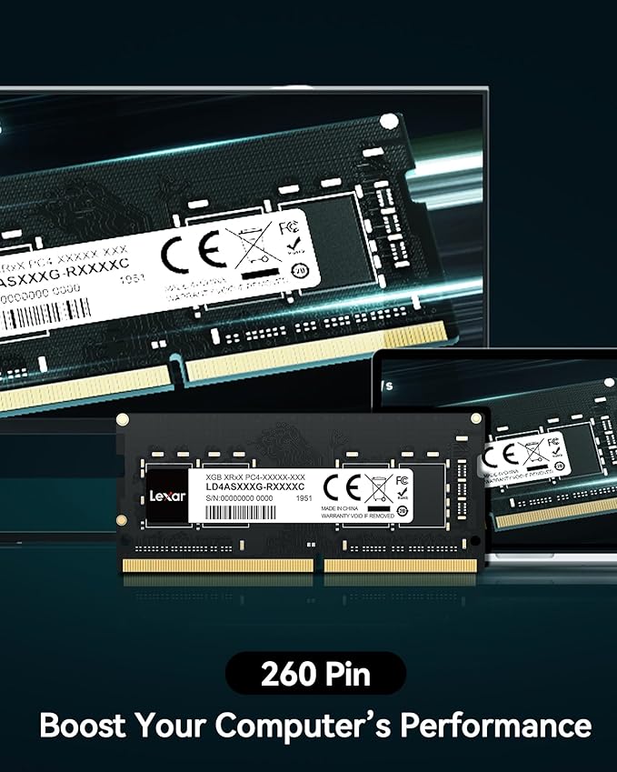 Lexar SODIMM RAM DDR4 8Go, 3200 MHz, Mémoire pour PC Ordinateur Portable