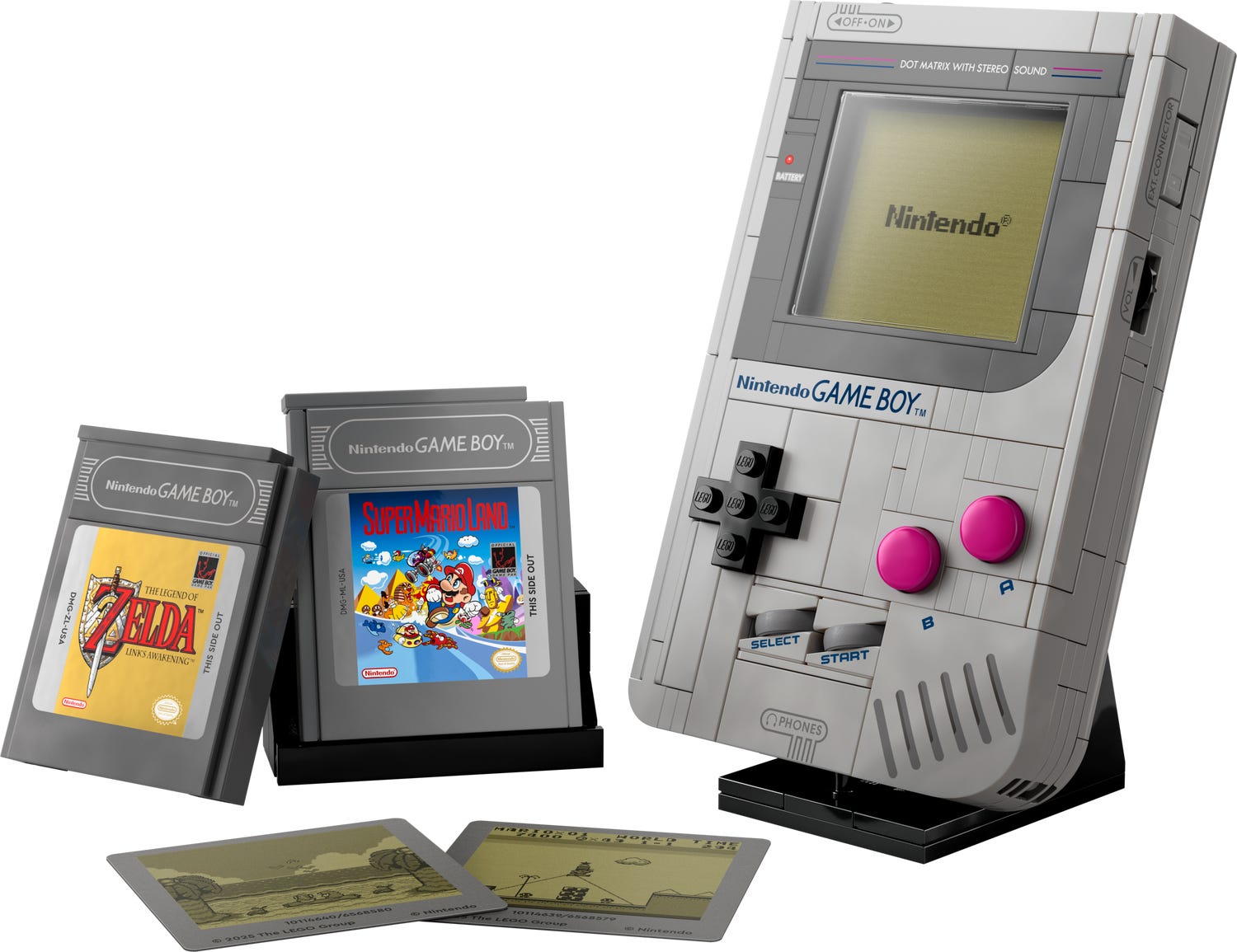 LEGO 72046 Super Mario Game Boy – Set de Construction pour Adulte, Maquette Nintendo à Exposer avec 2 Cartouches (Zelda), Support Inclus