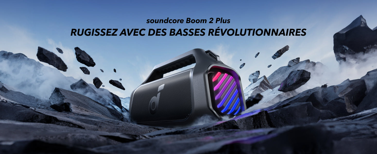 Soundcore Enceinte Bluetooth avec basses puissante Boom 2 autonomie ‎24 heures