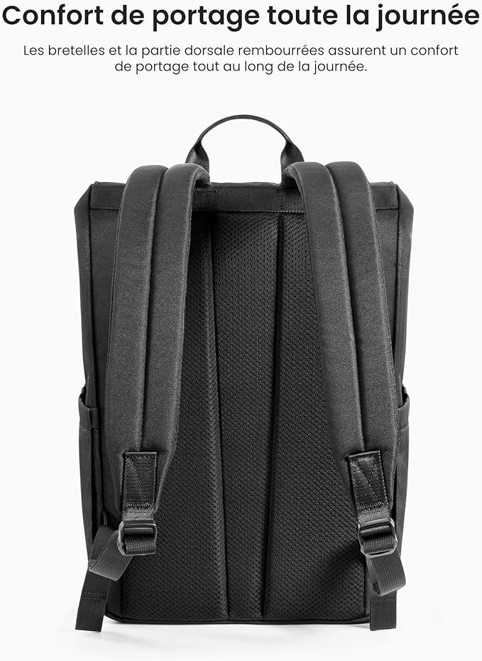 tomtoc Sac à dos pour ordinateur portable, Sophistiqués Daypack avec compartiment pour 13-16 pouces