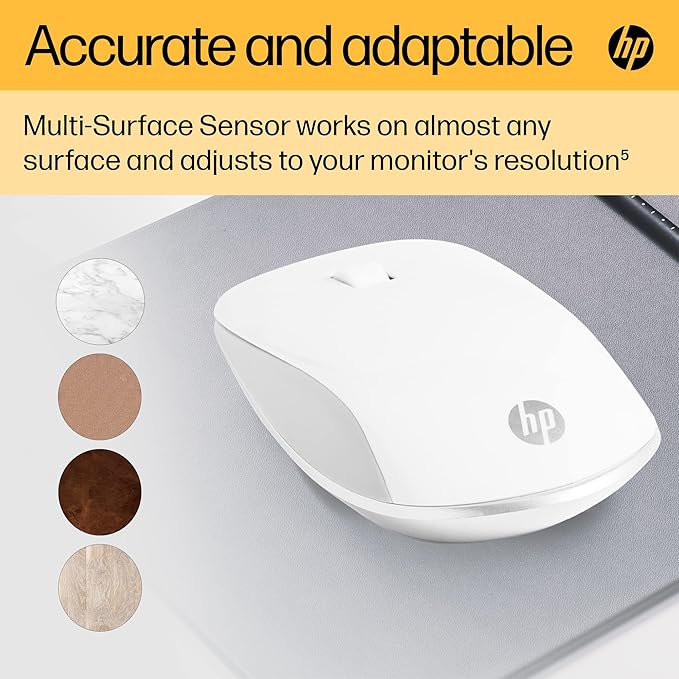 Souris Bluetooth HP 410 Slim connexion bluetooth, compatible avec chrome, jusqu'à 2000 DPI, 3 Boutons, molette de défilement