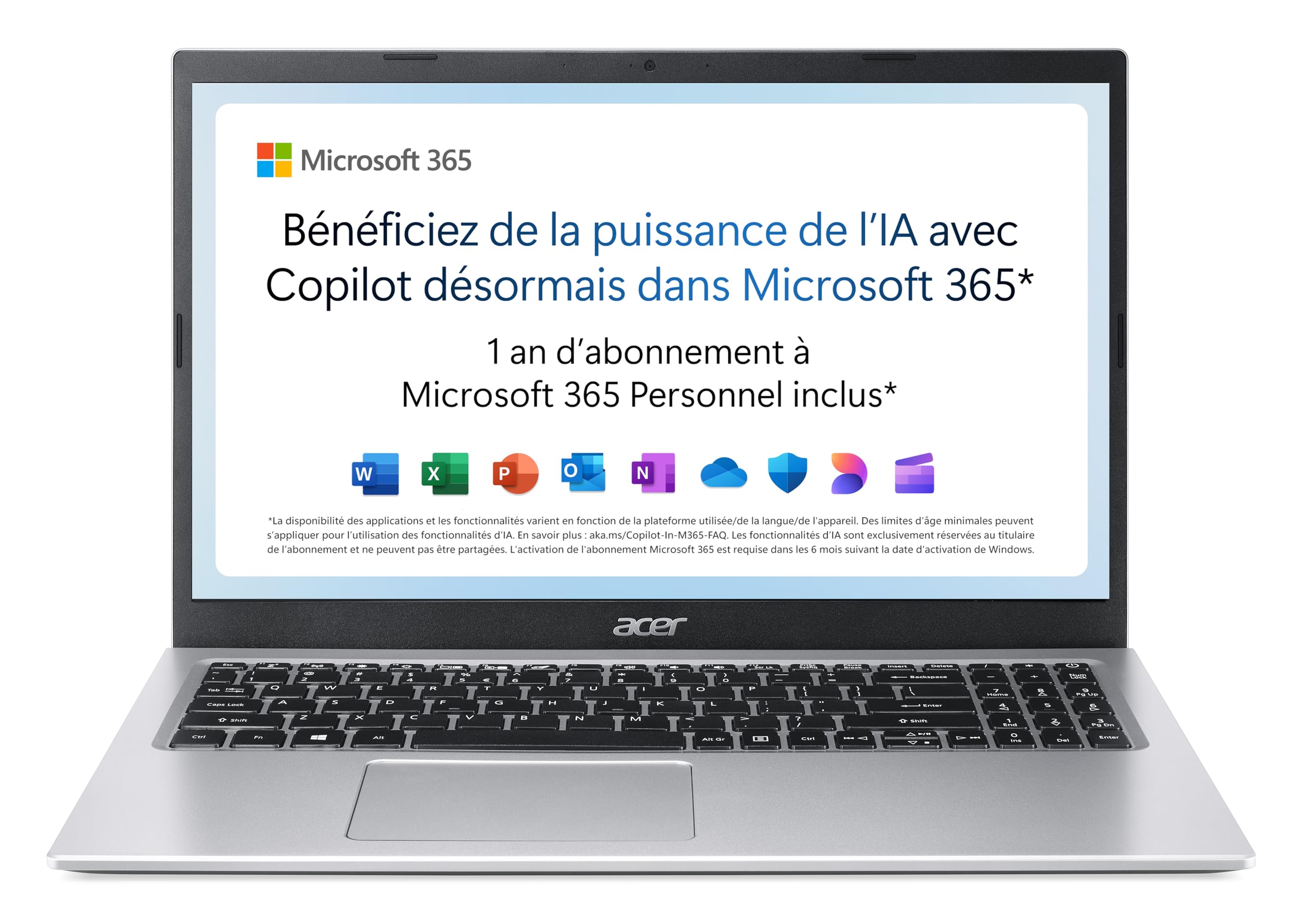 PC Acer Aspire 1 A115-32-C3AK 15,6'' Full HD - RAM 4 Go - Stockage 128 Go - Intel UHD +  Microsoft 365 Personnel 12 Mois