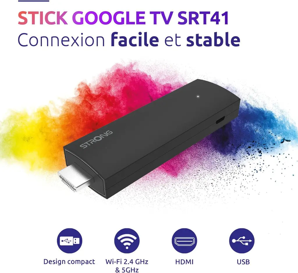 STRONG SRT41 Google Stick, TV Streaming Chromecast et Google Assistant 4K UHD