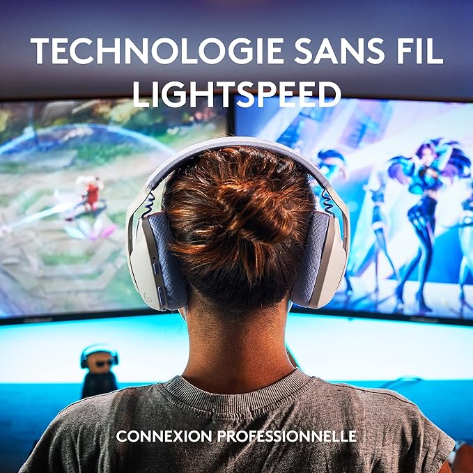 Logitech G435 LIGHTSPEED et Bluetooth sans Fil Casque Gamer, léger circum-auriculaire, Micro intégré (blanc)