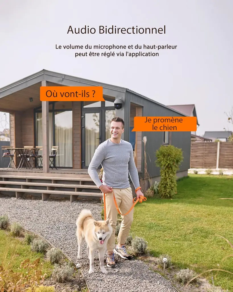 Tenda CH3-360° – Caméra de Surveillance Wi-Fi Extérieure 3MP, Vision Nocturne Couleur, Audio Bidirectionnel