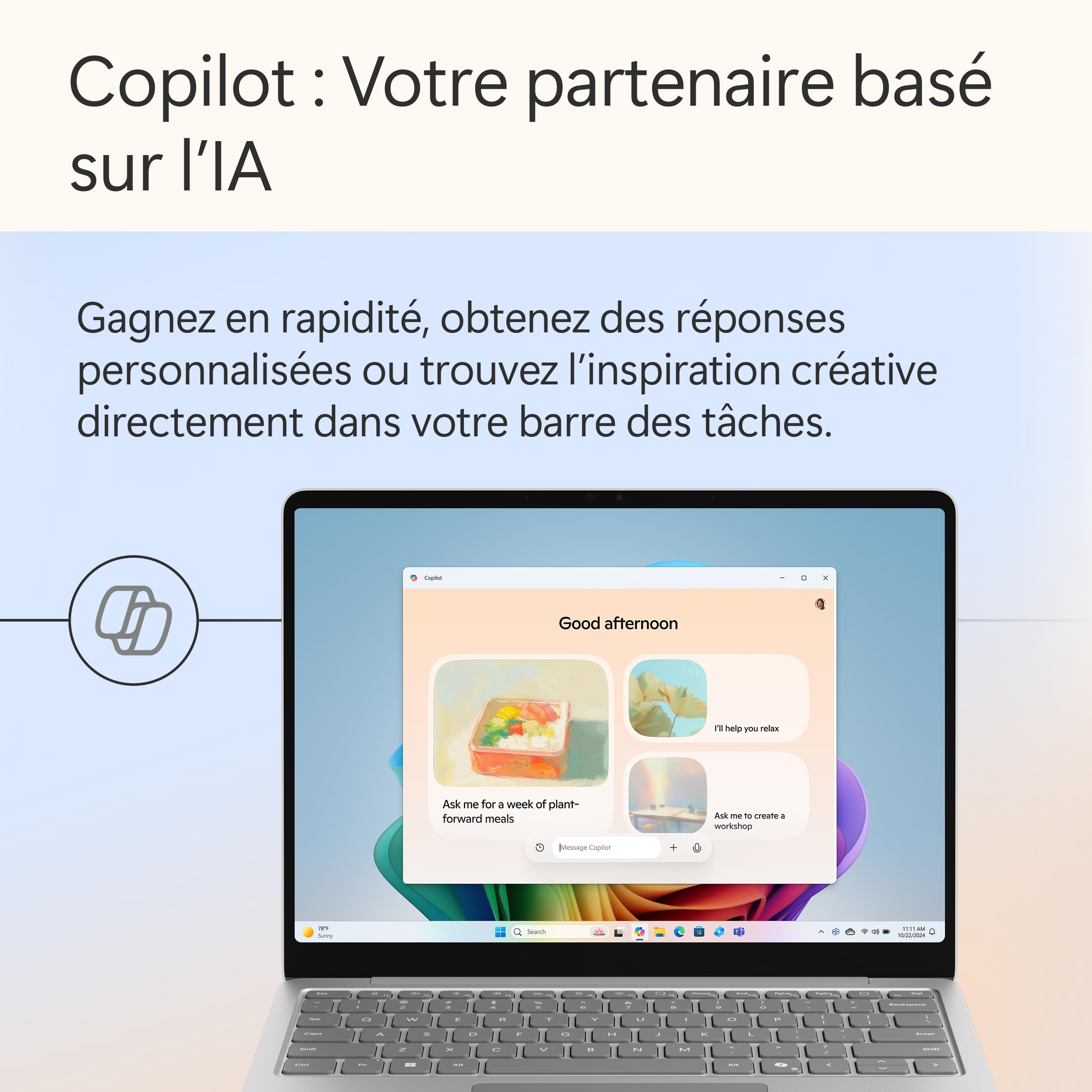 Microsoft Surface Laptop - Ecran Tactile LCD 13” - Snapdragon® X Plus - 16Go RAM - Stockage 256Go