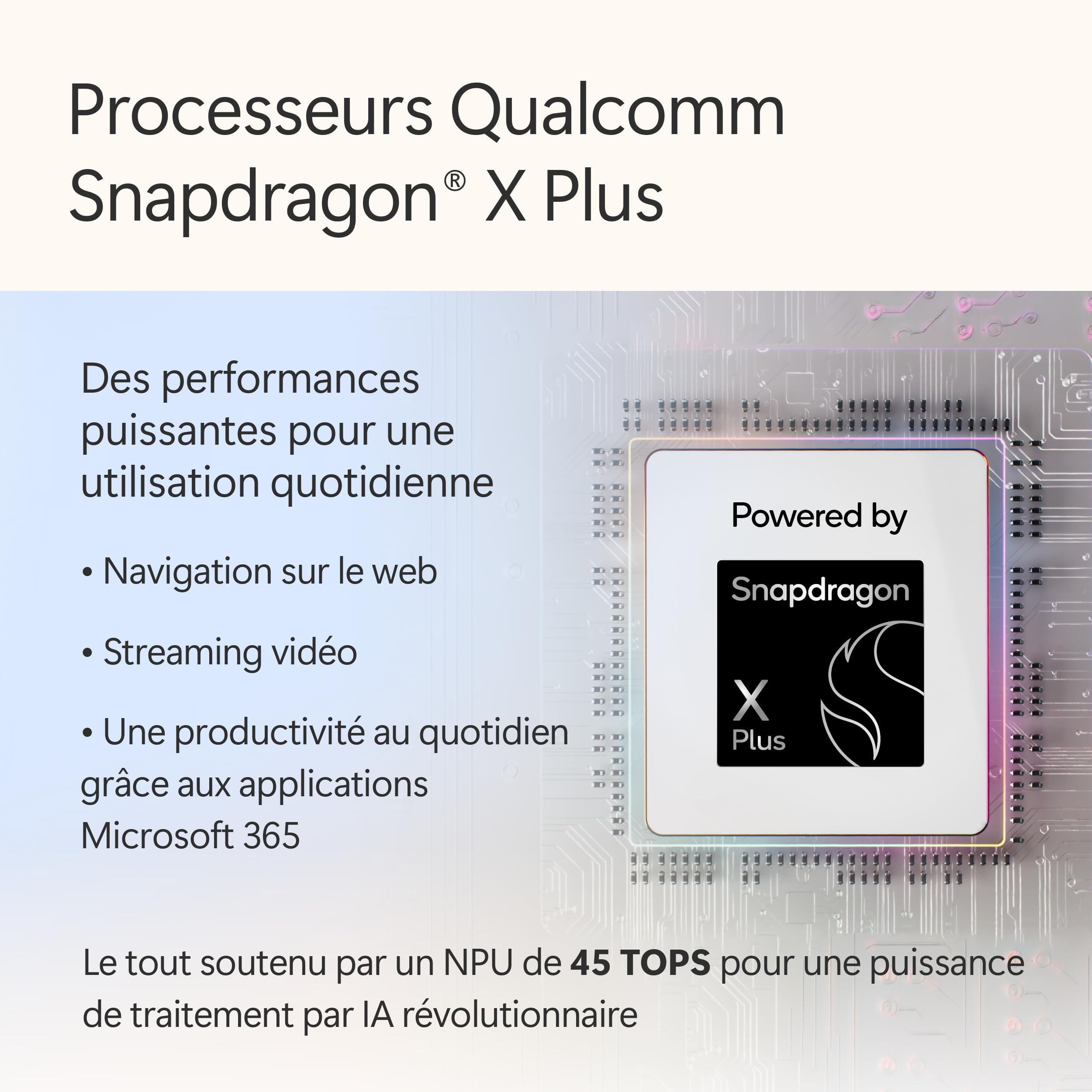 Microsoft Surface Laptop - Ecran Tactile LCD 13” - Snapdragon® X Plus - 16Go RAM - Stockage 256Go