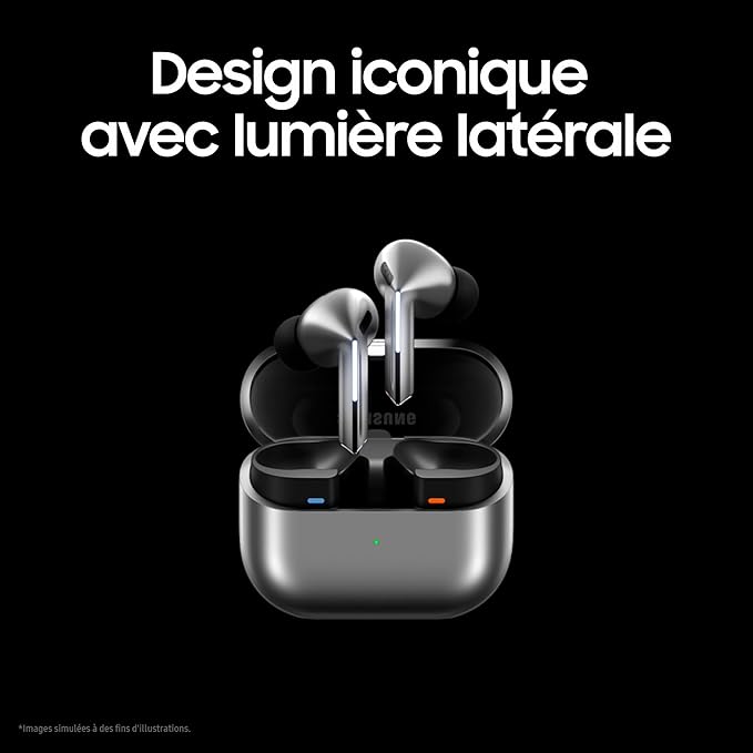 Samsung Galaxy Buds3, Écouteurs sans Fil, Réduction Active de Bruit, Audio 360, Galaxy AI( Argent)
