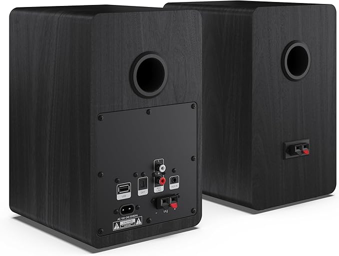 Sharp CP-SS30(BR)  Paire de Haut-parleurs étagère Actifs 2 Voies, boîtier en Bois