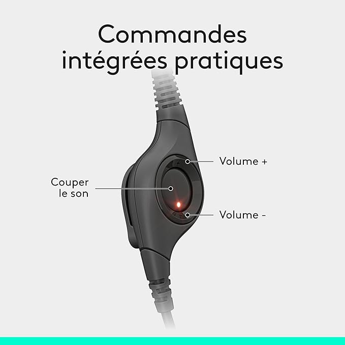 Logitech H390 Casque Filaire pour PC/Ordinateur Portable, Casque Stéréo avec Microphone Antibruit, USB-A