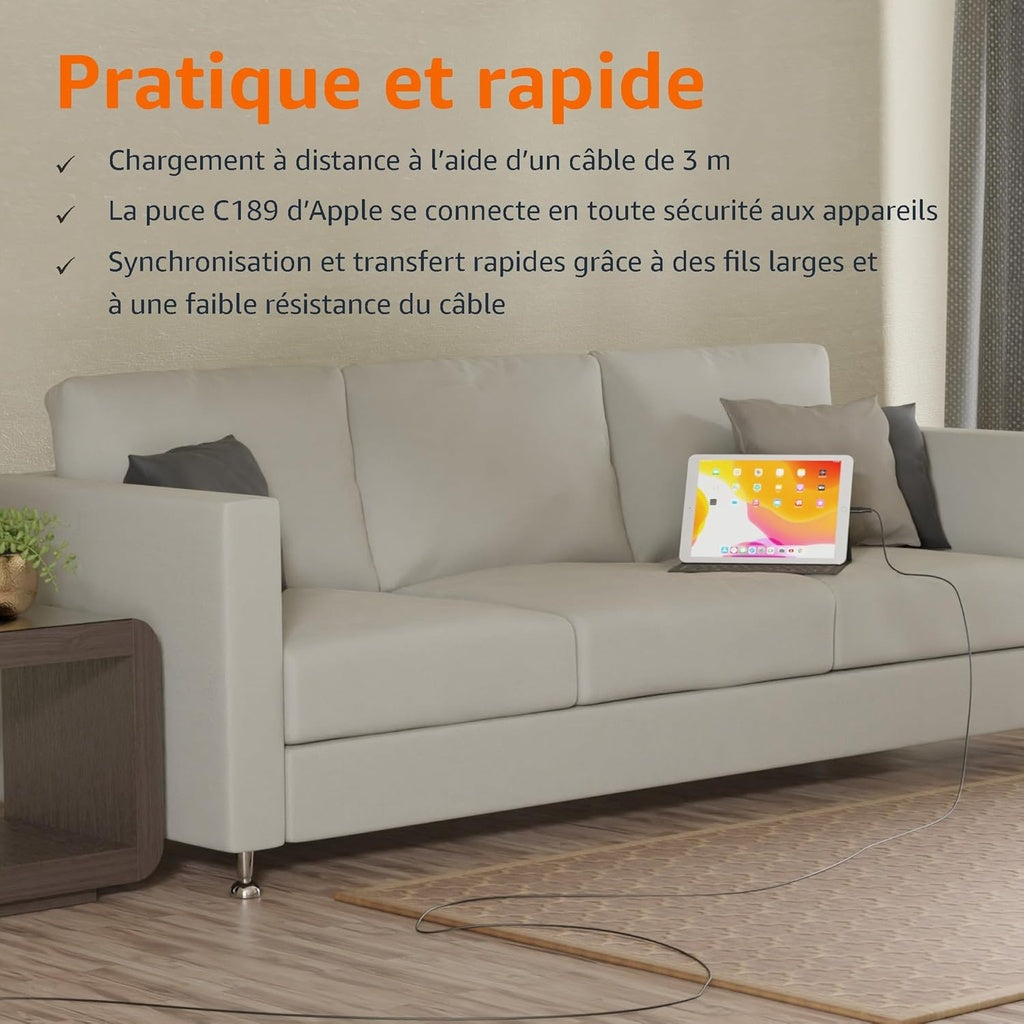 Amazon Basics Câble de chargement USB-A vers Lightning(3m) Noir