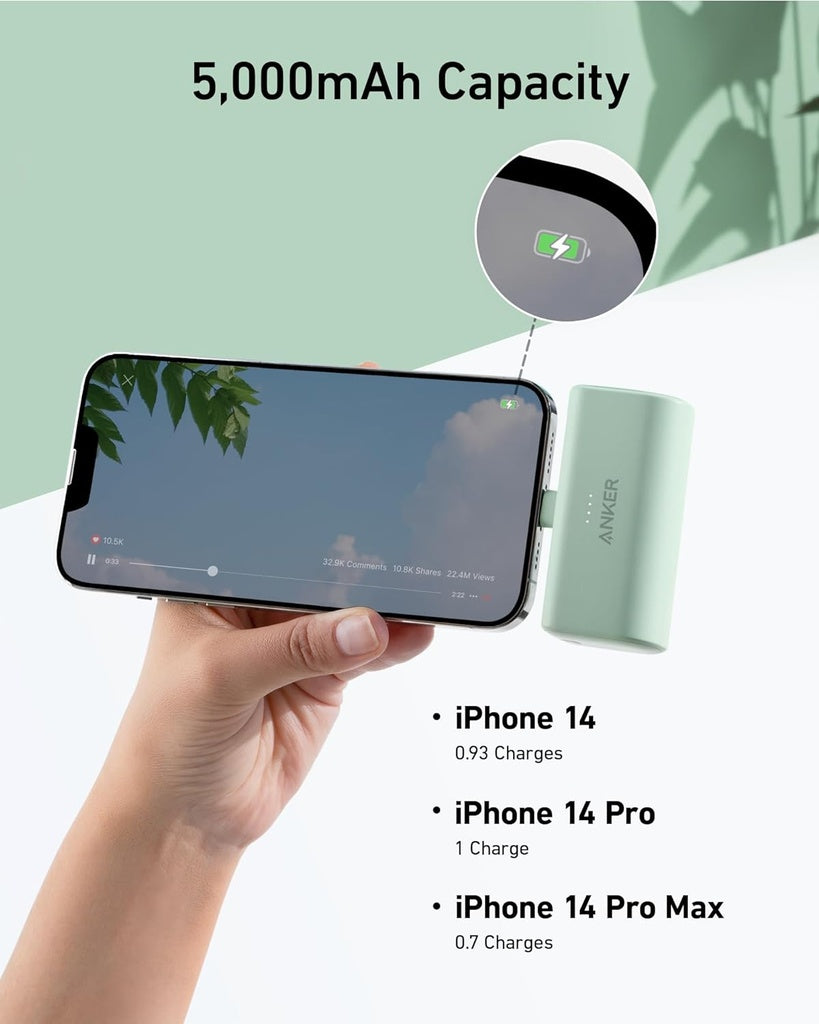Anker 621 (5 000 mAh)Batterie Externe powerbank Recharge Rapide avec connecteur Lightning intégré 12 W (Noir)