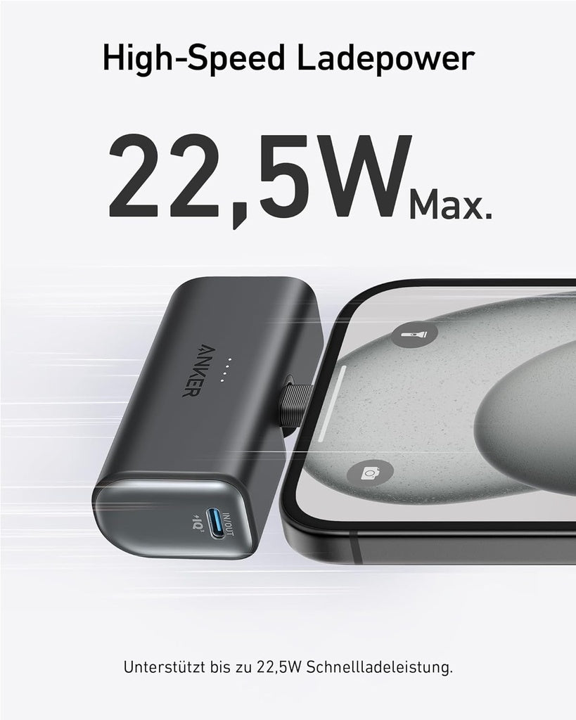 Anker Nano(5000 mAh ) PowerBank (22,5 W, connecteur USB-C intégré)