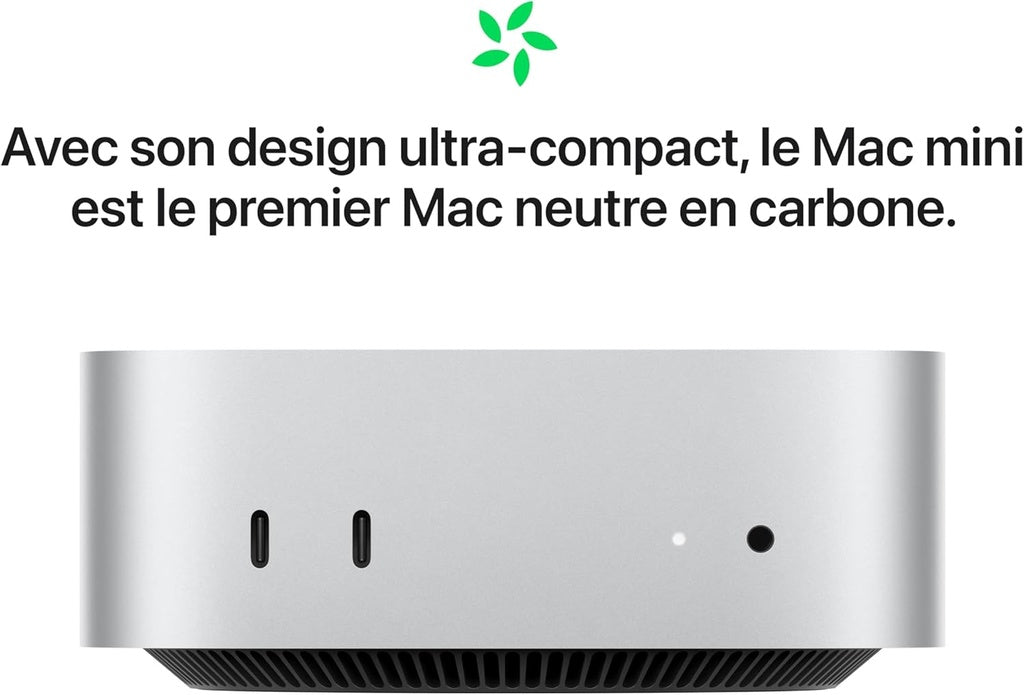 Apple Mac mini – Puce M4, 16 Go RAM, 256 Go SSD, CPU 10 Cœurs, GPU 10 Cœurs