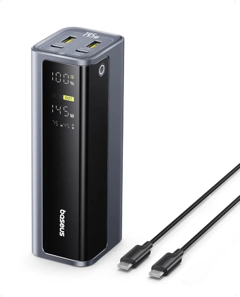 Baseus EnerGeek Powerbank 145W 20800mAh, Batterie Externe Charge Rapide avec 2X USB-C PD 3.0 100W Max, Affichage Intelligent