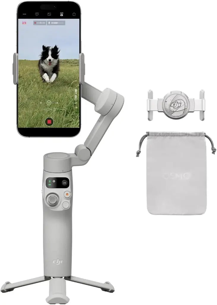DJI Osmo Mobile 7 stabilisateur pour iPhone, Android, Trépied intégré, Ultra-léger, Nacelle pour téléphone à 3 Axes