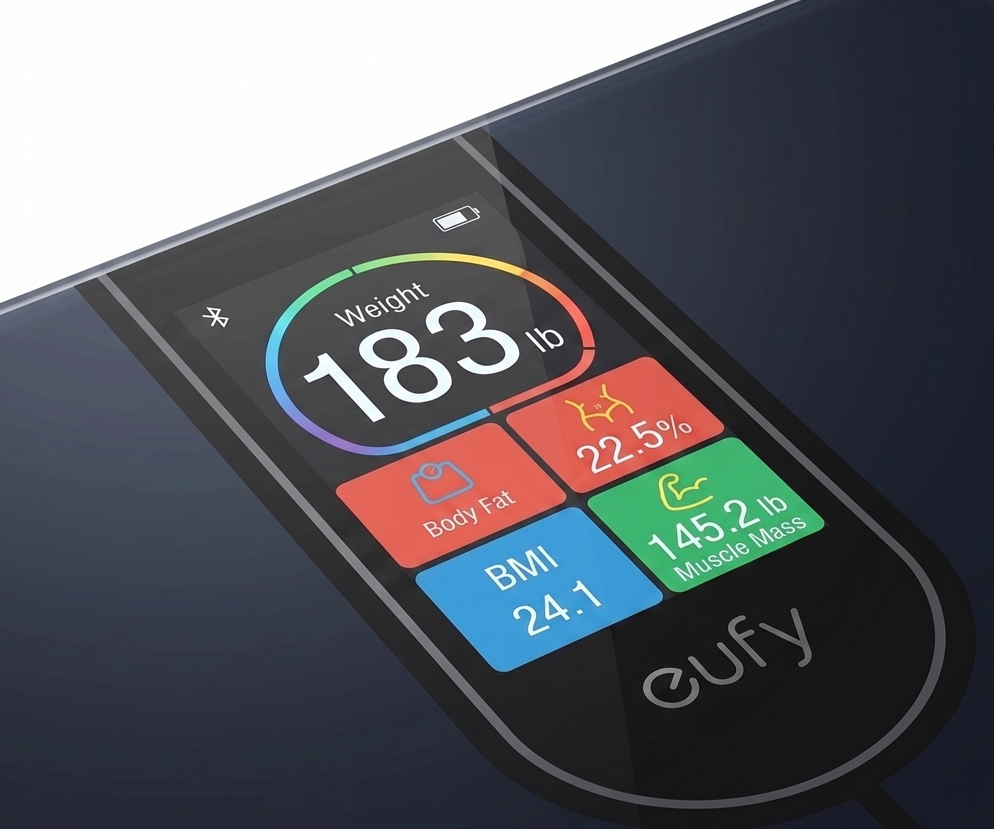 eufy C20 Pèse-personne intelligent numérique Grand écran TFT Bluetooth 16 valeurs de mesure