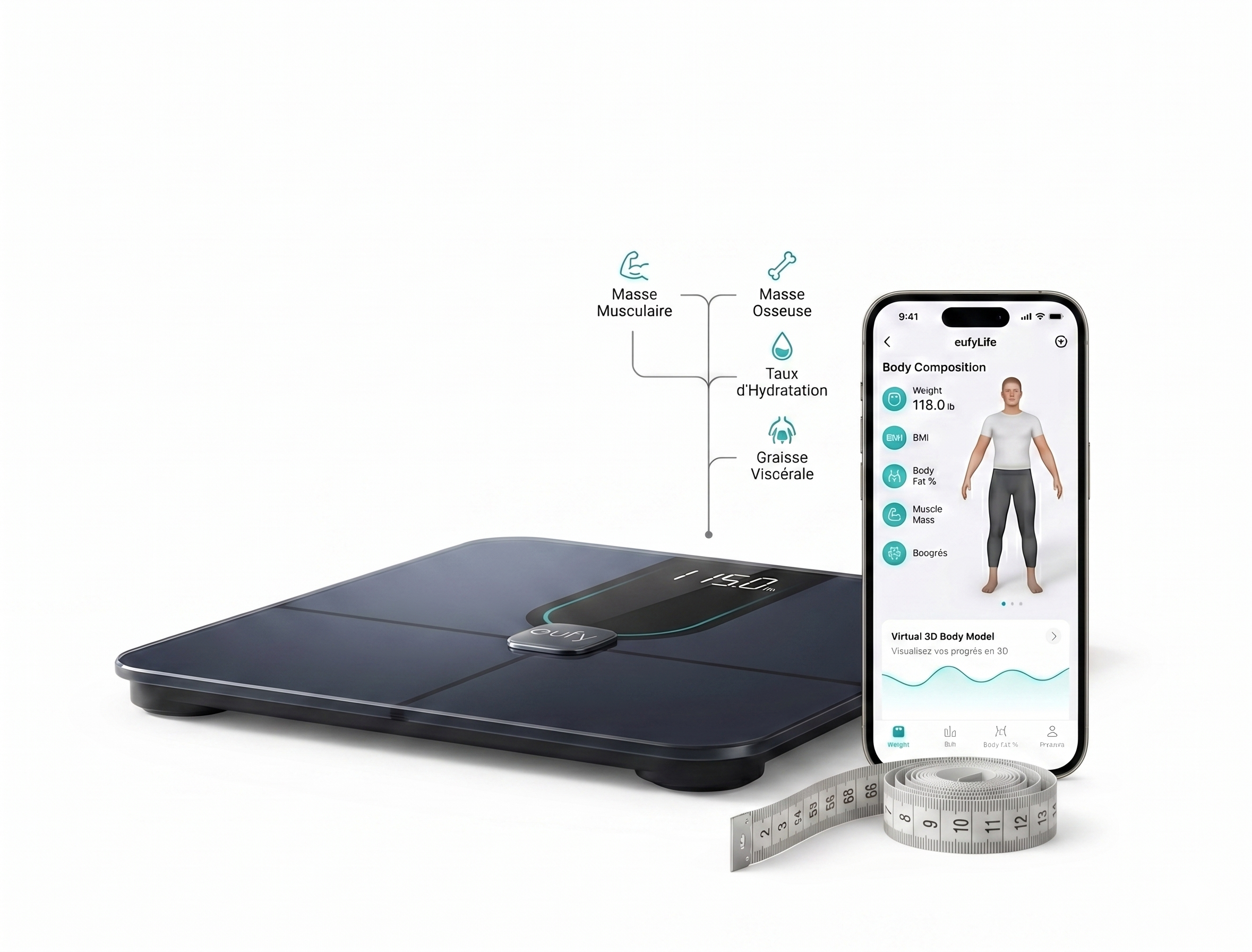 eufy Smart Scale P2 Pro pèse personne, avec Wi-Fi, Bluetooth