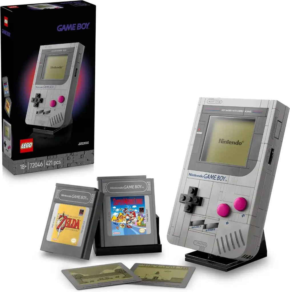 LEGO 72046 Super Mario Game Boy – Set de Construction pour Adulte, Maquette Nintendo à Exposer avec 2 Cartouches (Zelda), Support Inclus