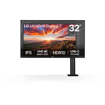 LG UltraFine™ 32UN880K-B – Écran PC 32’’ 4K UHD, Dalle IPS, HDR10, DCI-P3 95%, Support Ergonomique