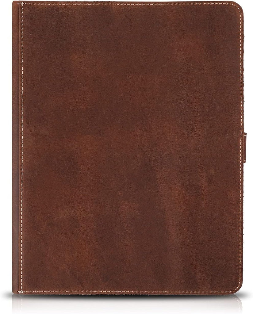 LONDO Étui en Cuir véritable pour Tablette avec Deux emplacements pour Cartes et Porte-Stylo en Cuir (11 Pouces Marron)