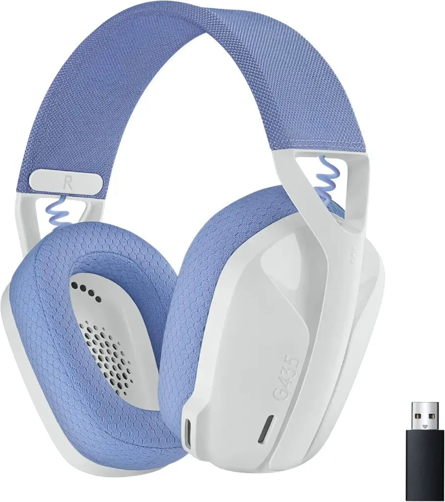 Logitech G435 LIGHTSPEED et Bluetooth sans Fil Casque Gamer, léger circum-auriculaire, Micro intégré (blanc)