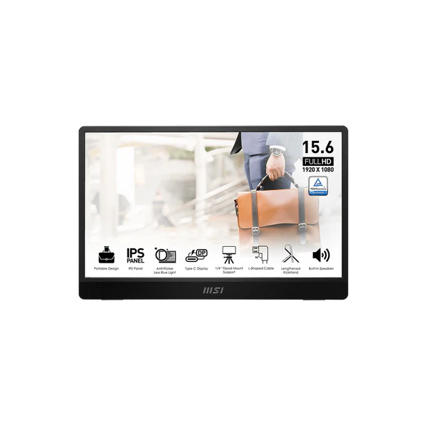 MSI PRO MP161 E2 Moniteur Portable 15.6" FHD -Dalle IPS 1920x1080, 60Hz, 4 ms Noir