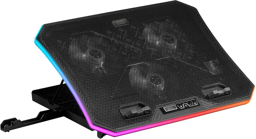 Mars Gaming MNBC6, Base de Refroidissement + Support XL 19'' ARGB, 3 Ventilateurs