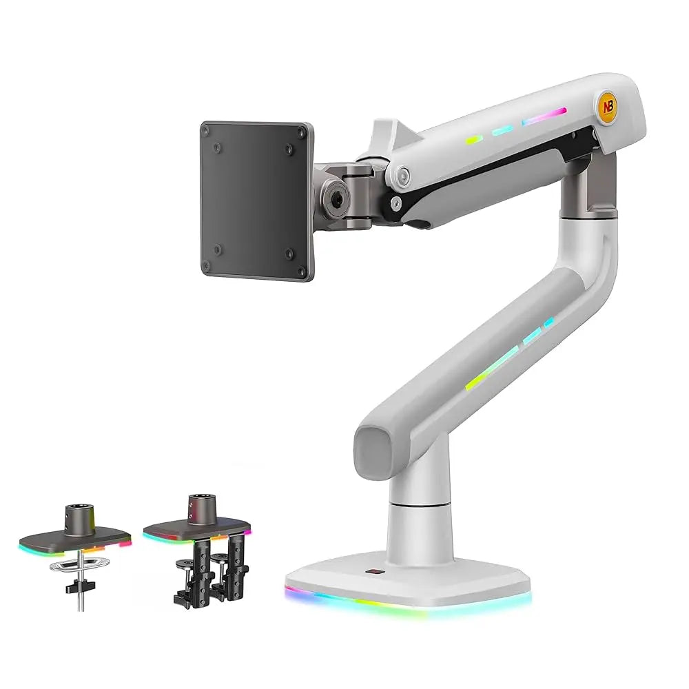 NB ERGONOMIC Support pour Moniteur RGB pour écrans Plats Ultra-large Incurvés de 32 à 60 Charge Maximale 20 kg, VESA 75x75 & 100x100 mm Blanc