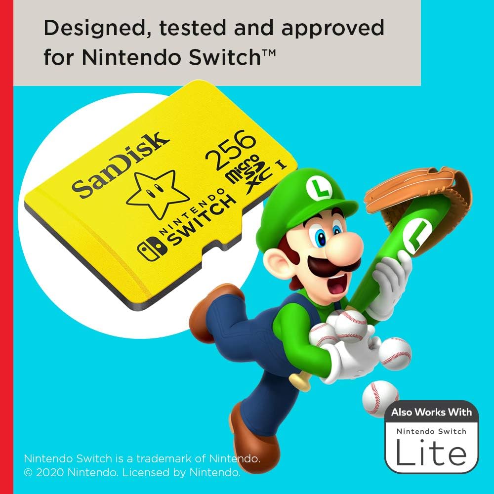 SanDisk 256 Go Carte mémoire microSDXC pour Nintendo Switch
