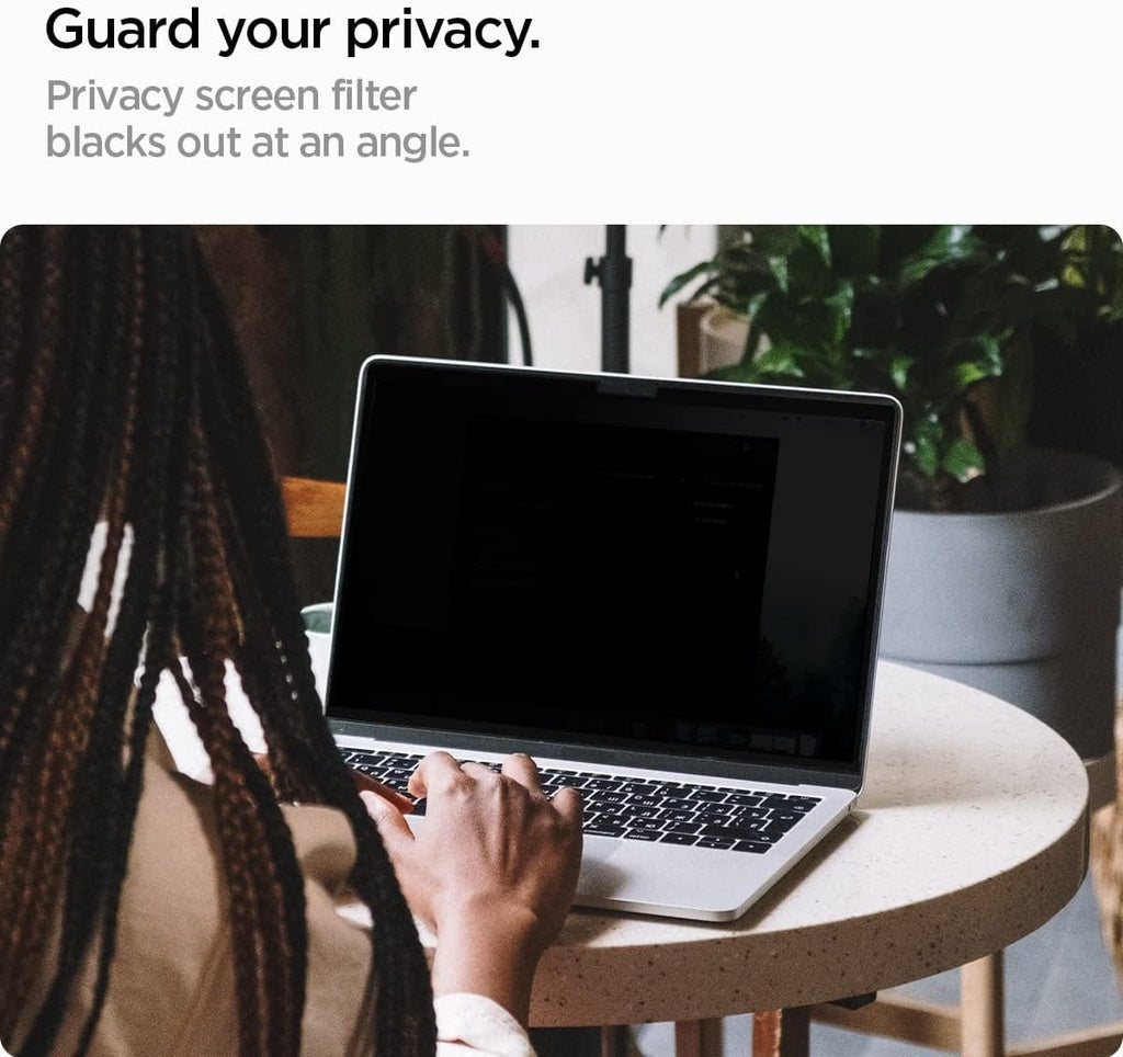 Spigen SafeView Filtre de Confidentialité Protection Écran pour MacBook Air 13.6 Pouces M3 (2024), M2 (2022),
