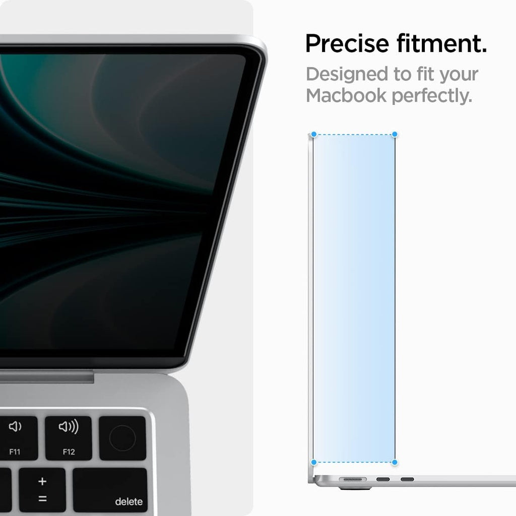 Spigen SafeView Filtre de Confidentialité Protection Écran pour MacBook Air 13.6 Pouces M3 (2024), M2 (2022),