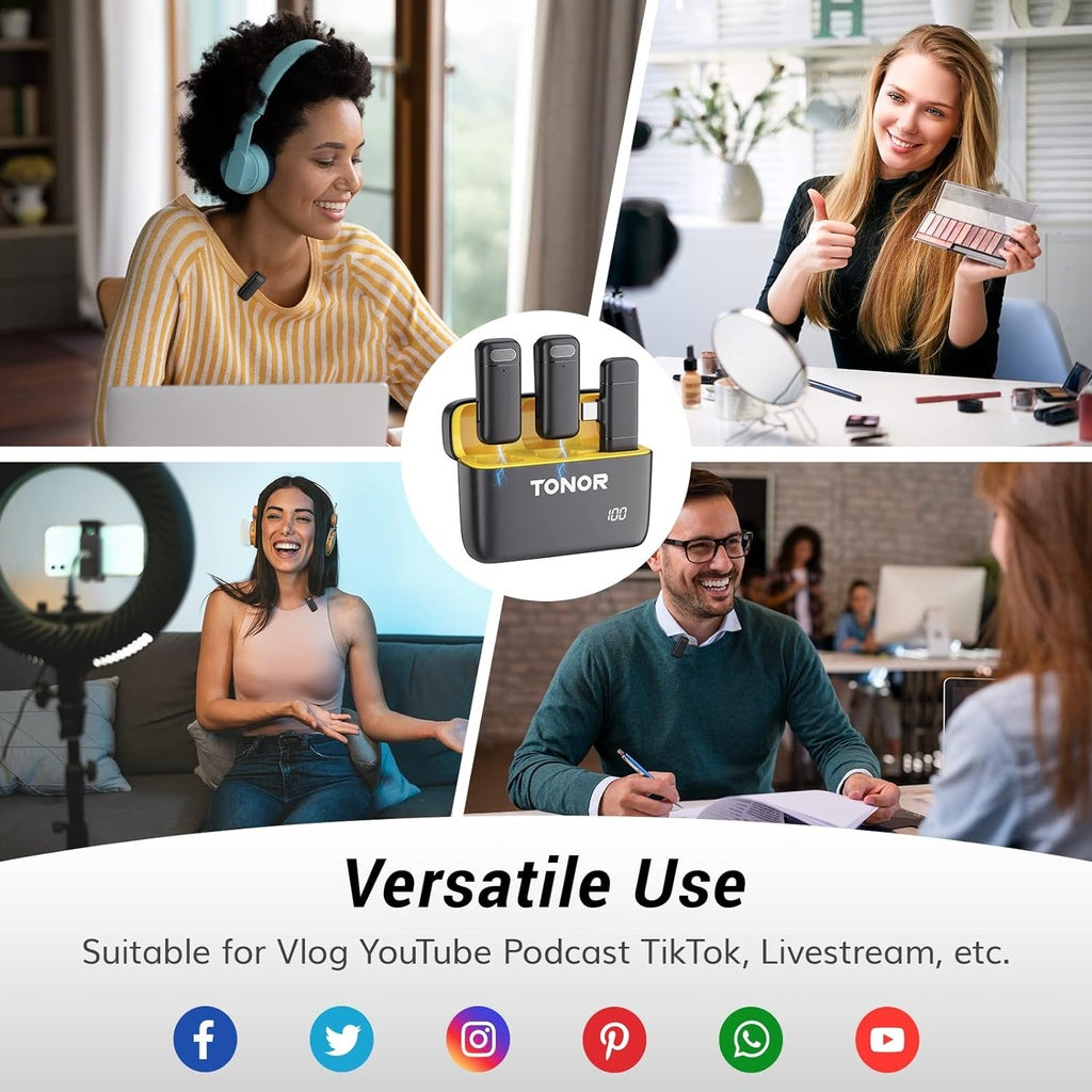 TONOR Micro Cravate sans Fil avec Étui