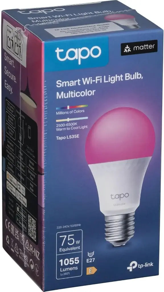 Tapo Ampoule intelligente L535E Matter E27,  (8,6 W ) 1055Lm compatible avec Alexa et Google