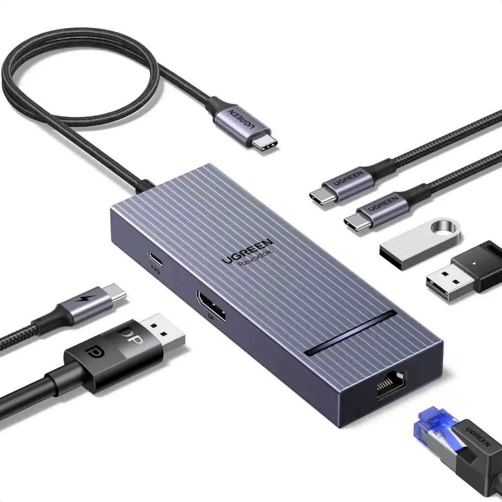 UGREEN Revodok Pro Hub USB -C DisplayPort 4K 60Hz Adaptateur Ethernet Gigabit Multi USB Ports 10Gbps PD 100W 7 en 1 Dock